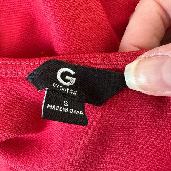 G by Guess Red Bodycon Silver Embellished V-Neck Sleeveless Mini Dress Small - Picture 7 of 14